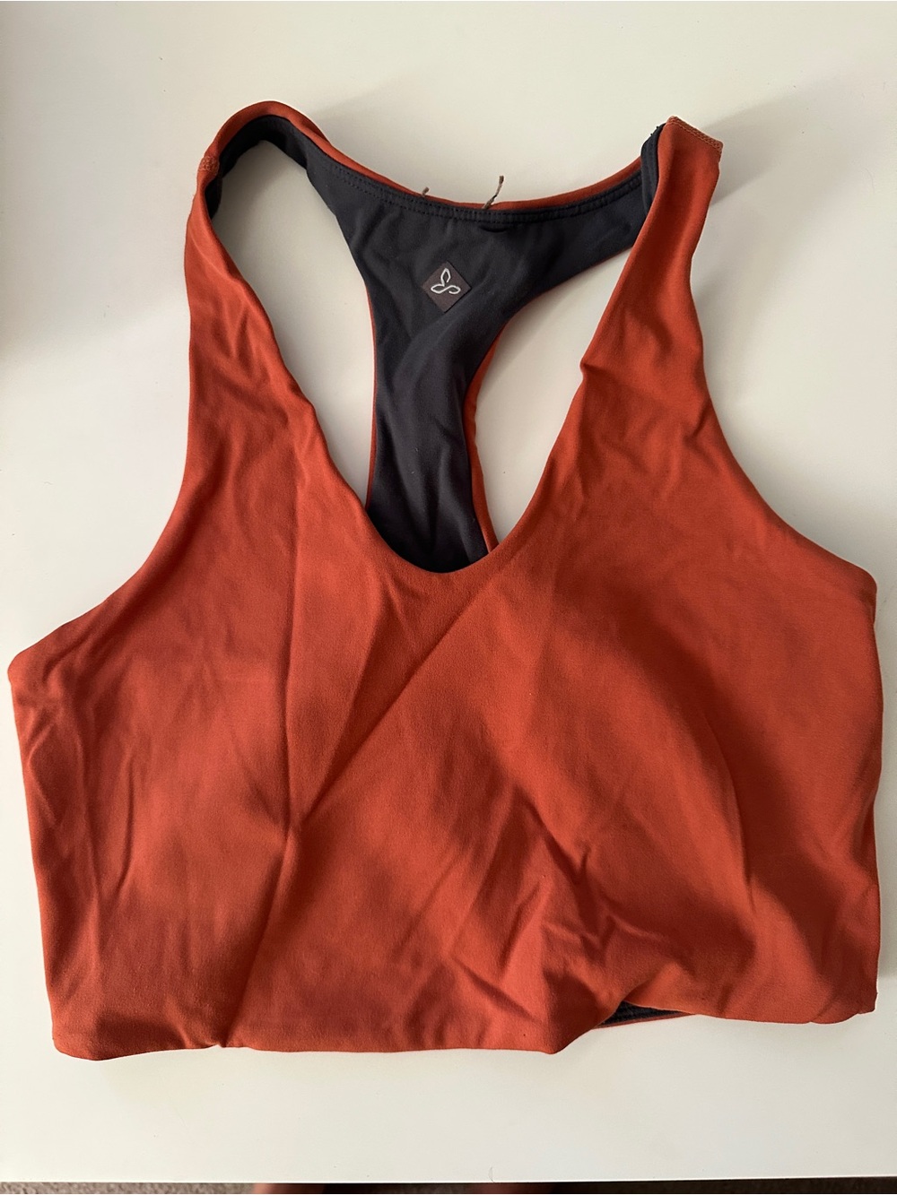 Prana Rust-Red Racerback Crop Top
